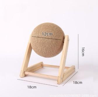 Cat scratching board cat toy wooden cat scratching ball grinding claw hand wrapped sisal rope cat climbing frame durable cat scratching column pet supplies