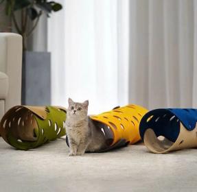 Cat toy channel pet cat tunnel rolling ground dragon teasing cat toy cat nest various combination felt cat nest tunnel