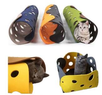 Cat toy channel pet cat tunnel rolling ground dragon teasing cat toy cat nest various combination felt cat nest tunnel