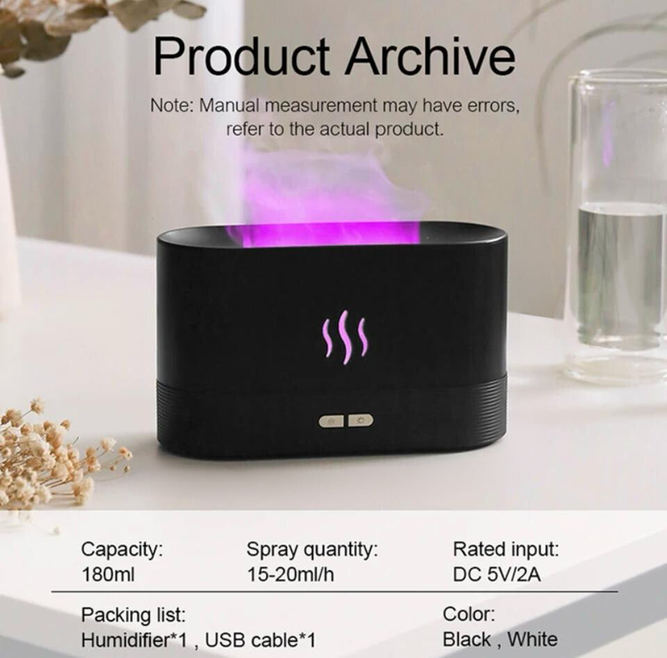 2022 flame humidifier aromatherapy humidifier mute simulation flame aromatherapy machine bedroom living room atmosphere light cross border